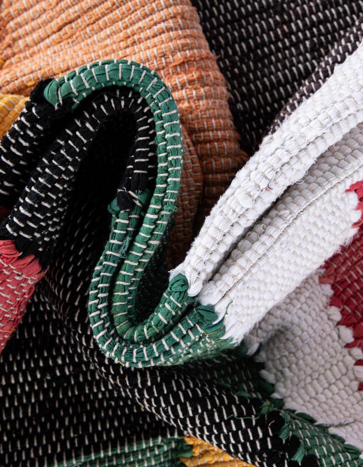 Detail image of 9' x 12' Hand Braided Chindi Cotton Rug