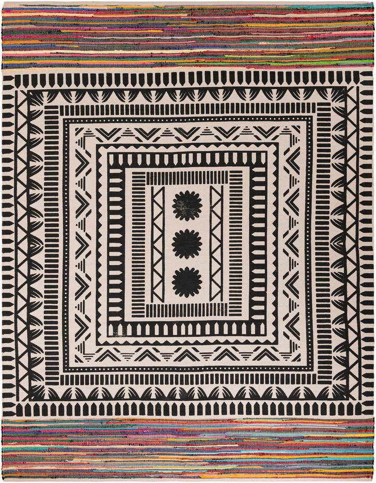 Detail image of 9' x 12' Hand Braided Chindi Cotton Rug