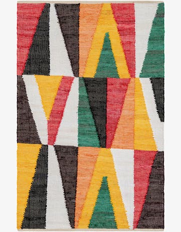 4' 1 x 6' 1 Hand Braided Chindi Cotton Rug