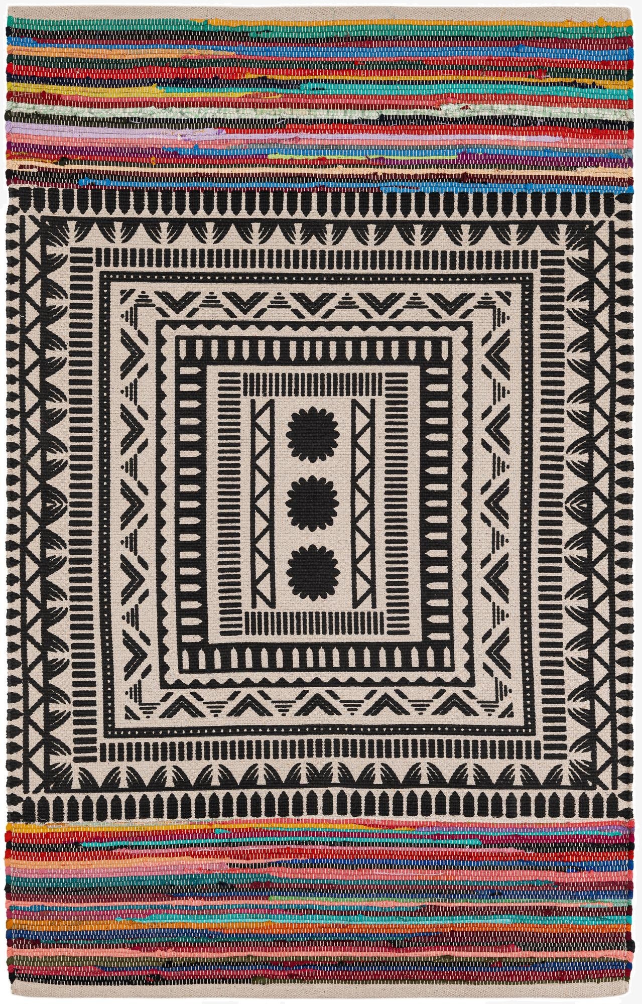 Primary image 4' 1 x 6' 1  Hand Braided Chindi Cotton Rug