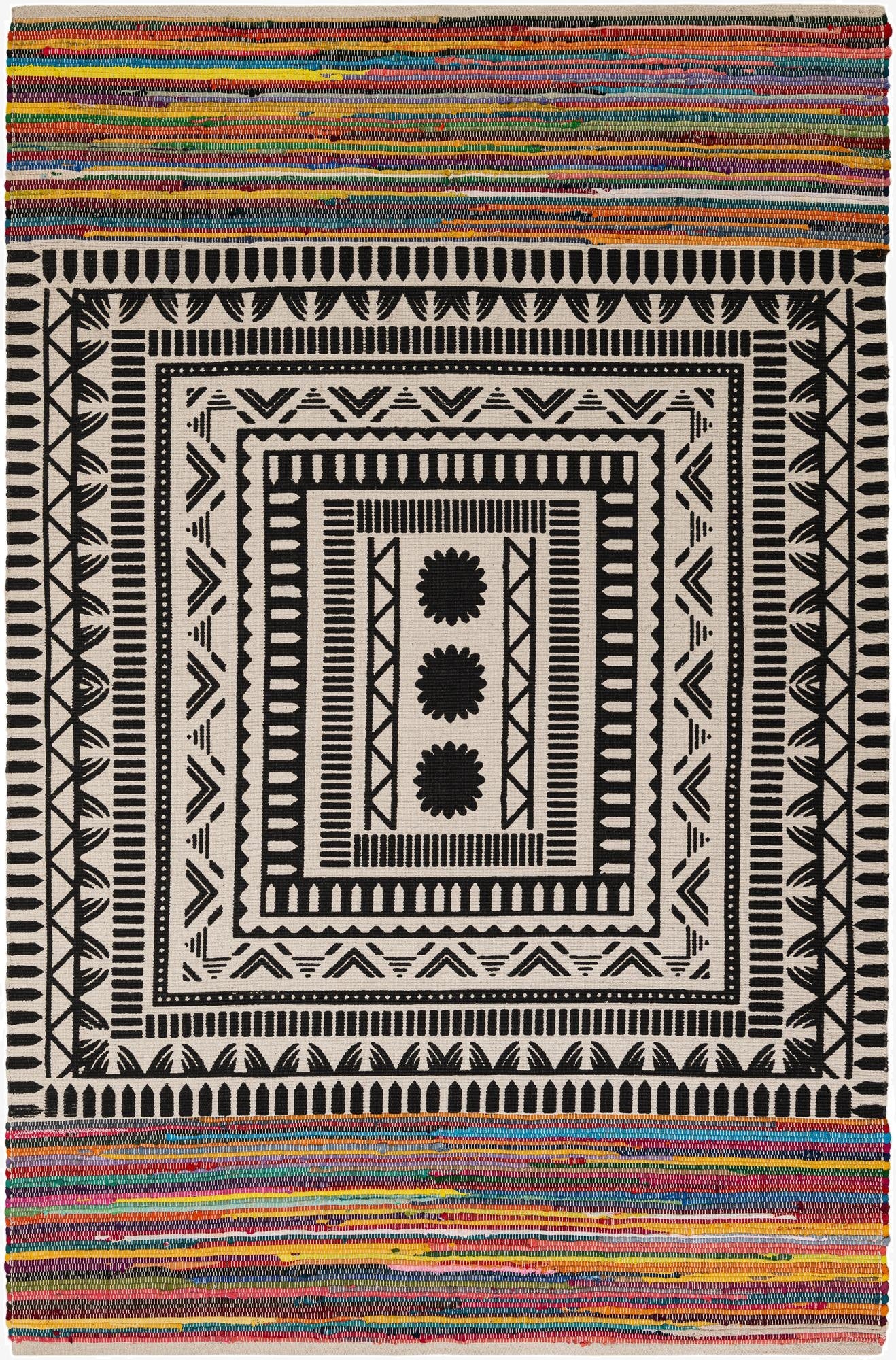 6' 1 x 9'  Hand Braided Chindi Cotton Rug