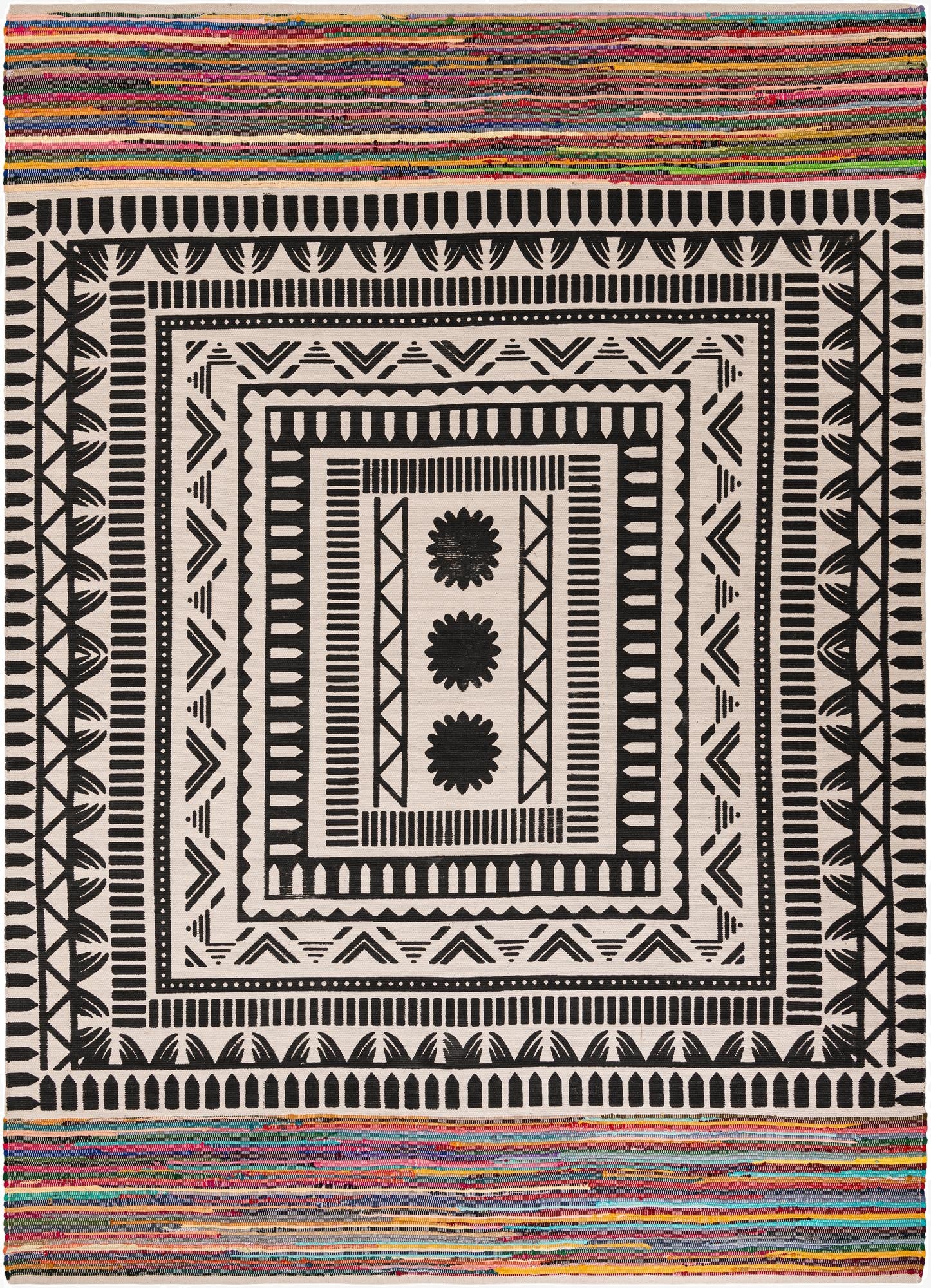 9' x 12'  Hand Braided Chindi Cotton Rug