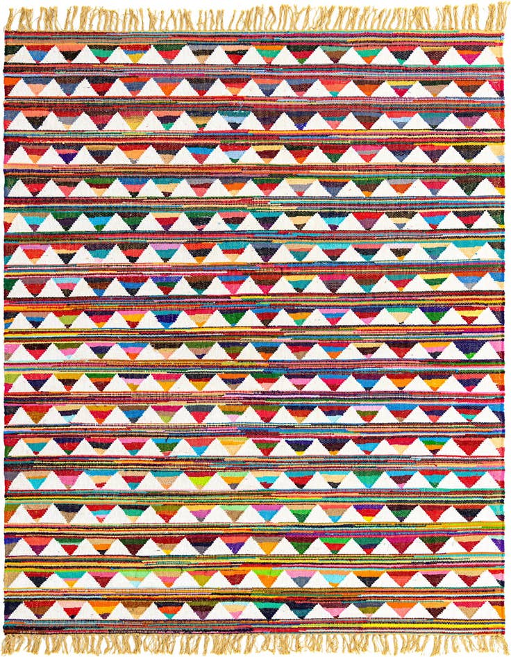 Detail image of 7' 1 x 10' Hand Woven Chindi Trellis Rug