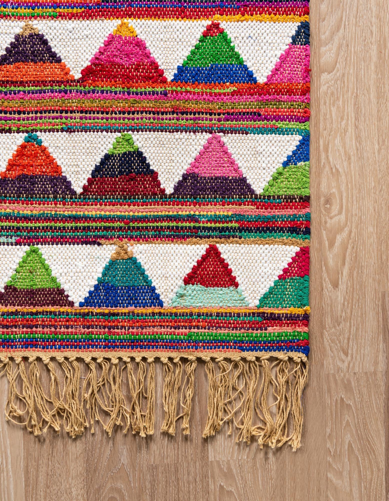 8' x 11' Hand Woven Chindi Trellis Rug