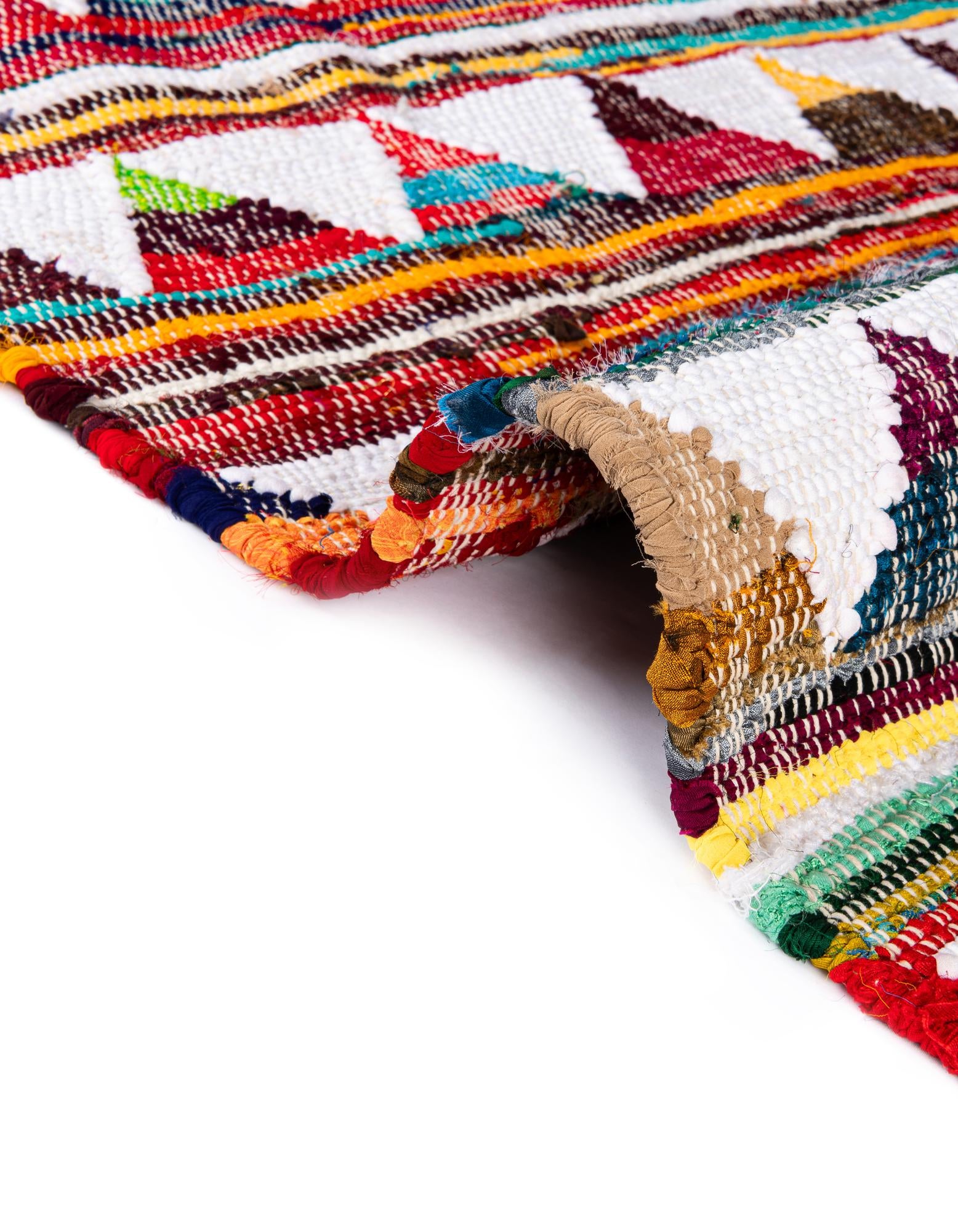 8' x 11' Hand Woven Chindi Trellis Rug