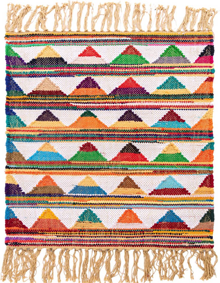 Detail image of 2' x 3' 1 Hand Woven Chindi Trellis Rug
