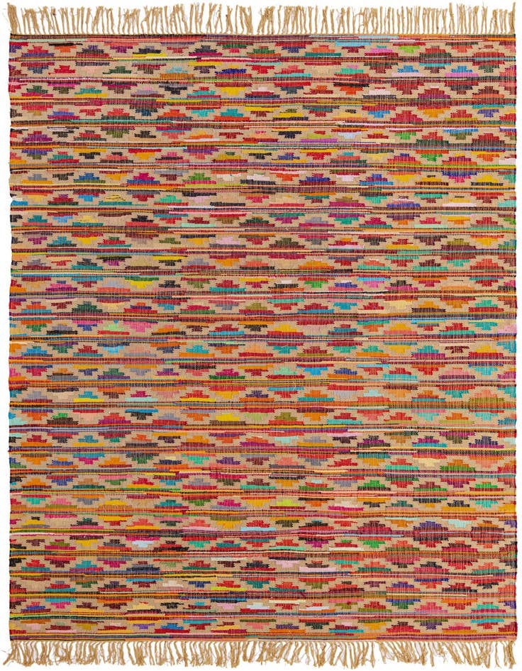 Detail image of 9' x 12' Hand Woven Chindi Trellis Rug