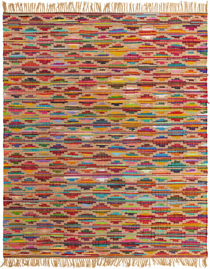 Detail image of 8' x 11' Hand Woven Chindi Trellis Rug