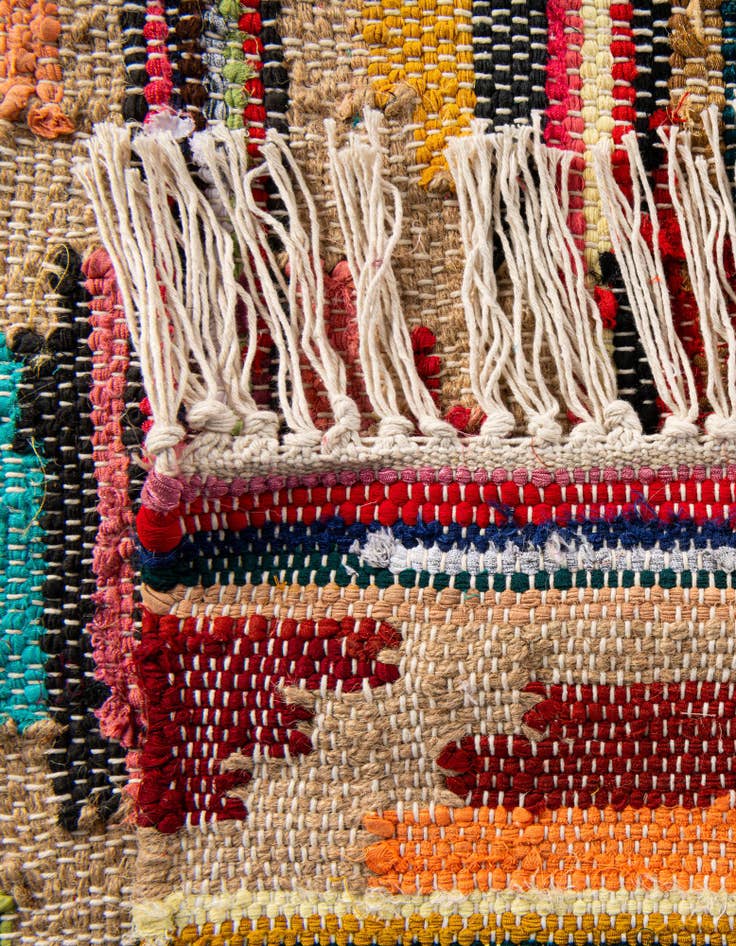 Detail image of 9' x 12'  Hand Woven Chindi Trellis Rug