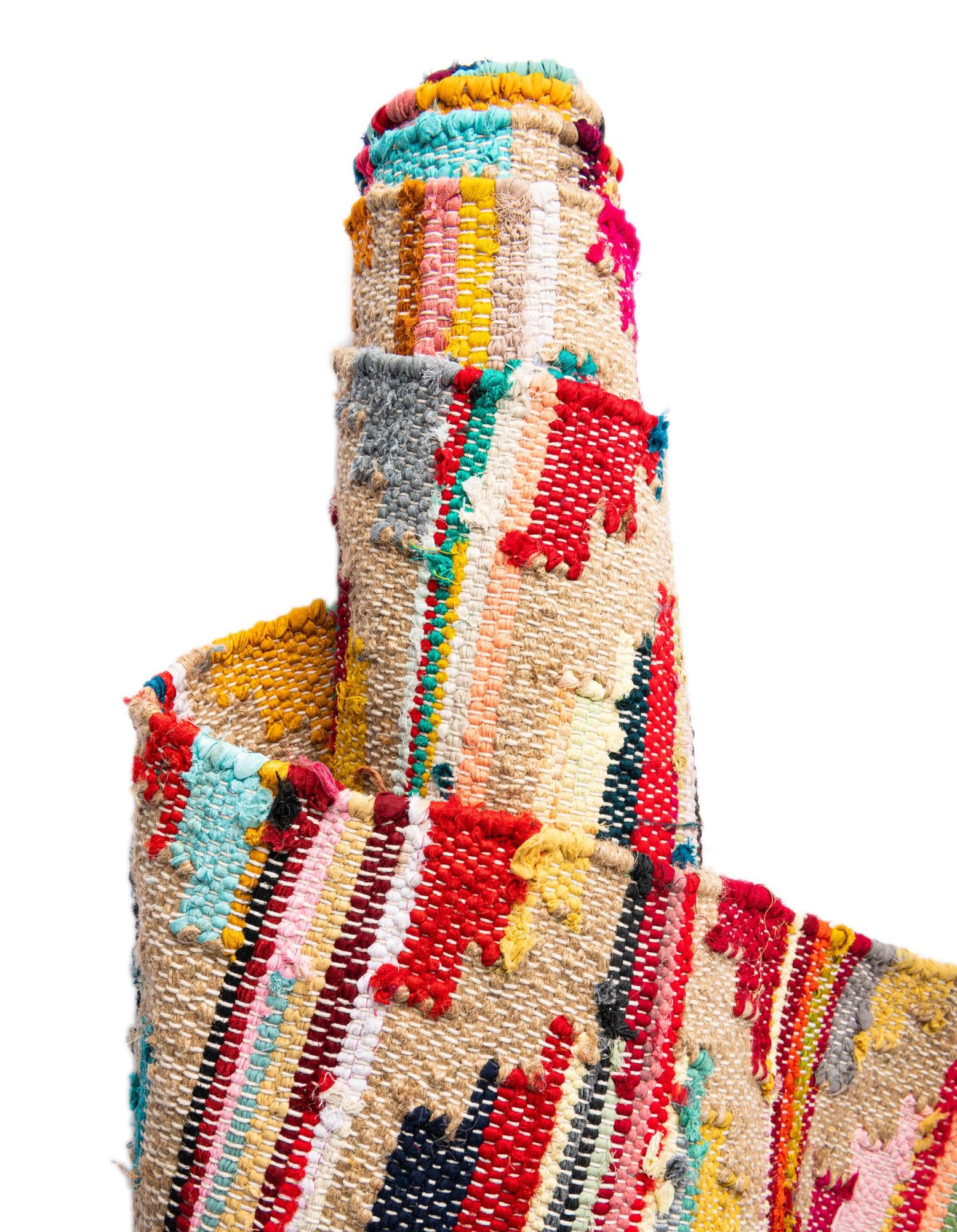 8' x 11' Hand Woven Chindi Trellis Rug