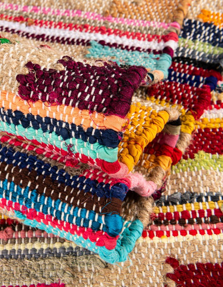 Detail image of 9' x 12'  Hand Woven Chindi Trellis Rug