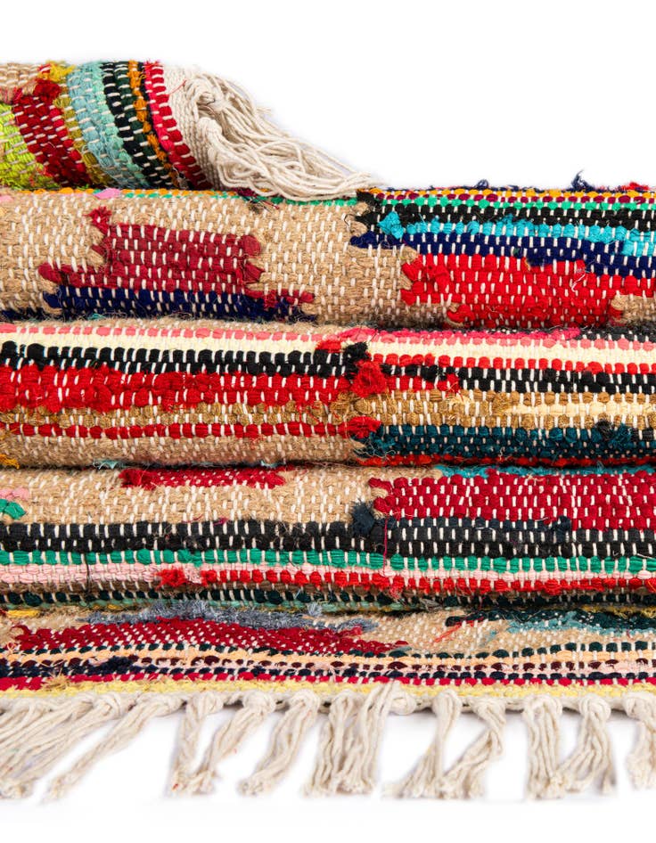 Detail image of 9' x 12'  Hand Woven Chindi Trellis Rug