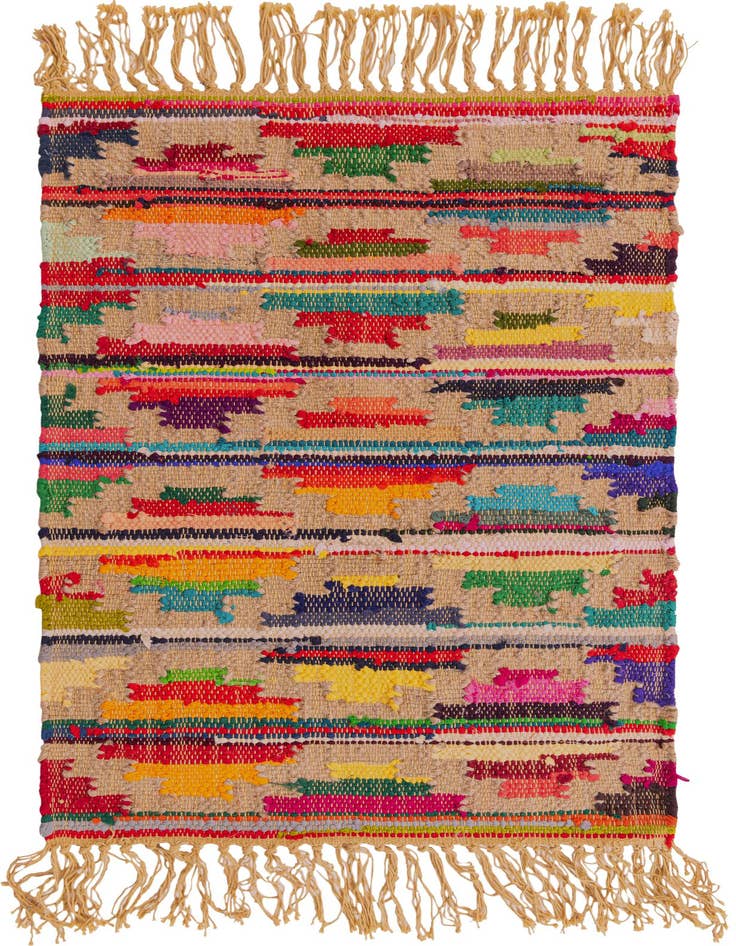 Detail image of 2' x 3' 1 Hand Woven Chindi Trellis Rug