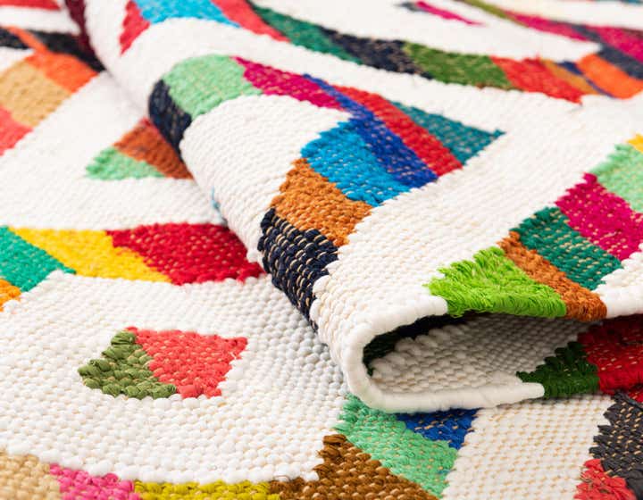 2' x 3' 1 Hand Woven Chindi Trellis Rug