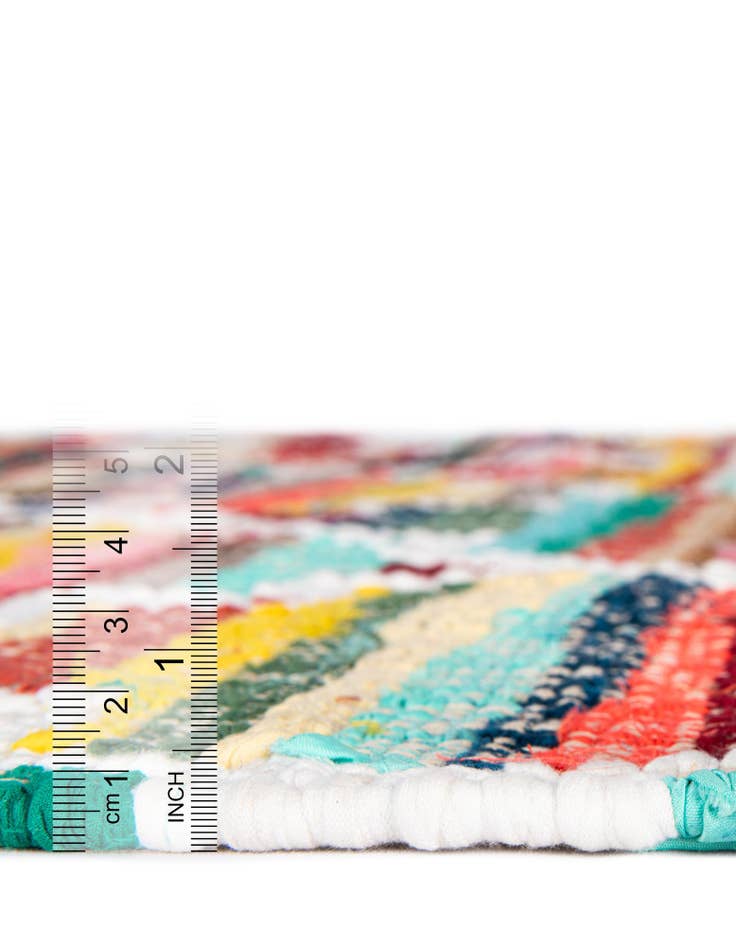 Detail image of 2' x 3' 1 Hand Woven Chindi Trellis Rug