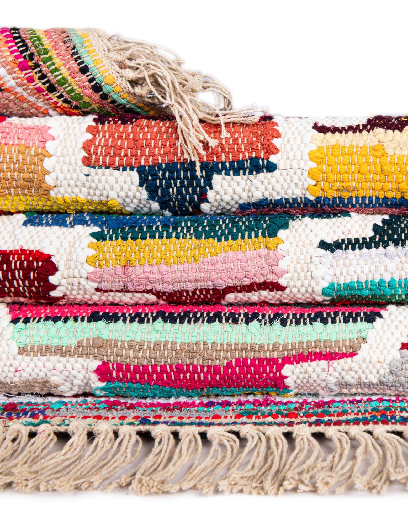 5' 1 x 8' Hand Woven Chindi Trellis Rug