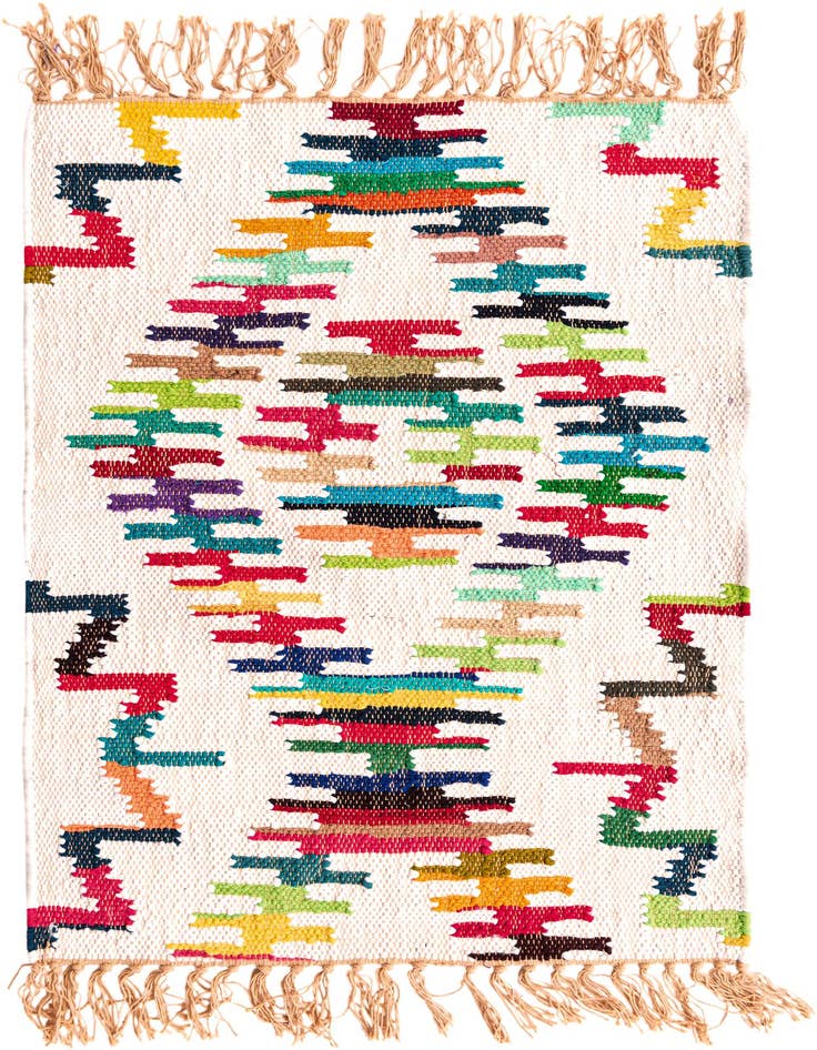 Detail image of 2' x 3' 1 Hand Woven Chindi Trellis Rug