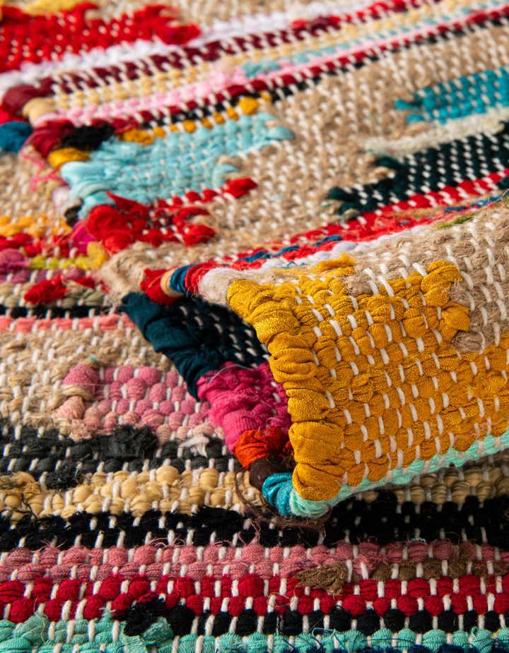 Custom Multi Hand Woven Chindi Trellis Rug