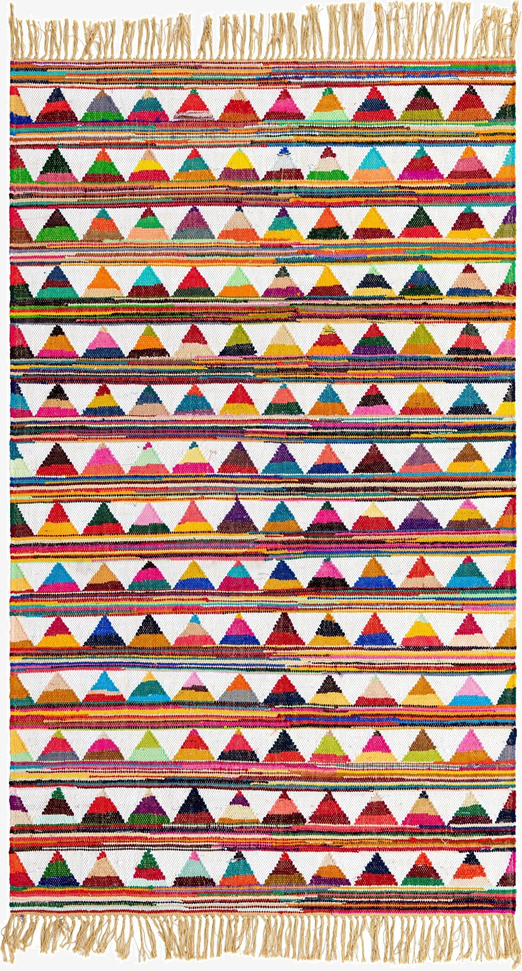 5' 1 x 8'  Hand Woven Chindi Trellis Rug