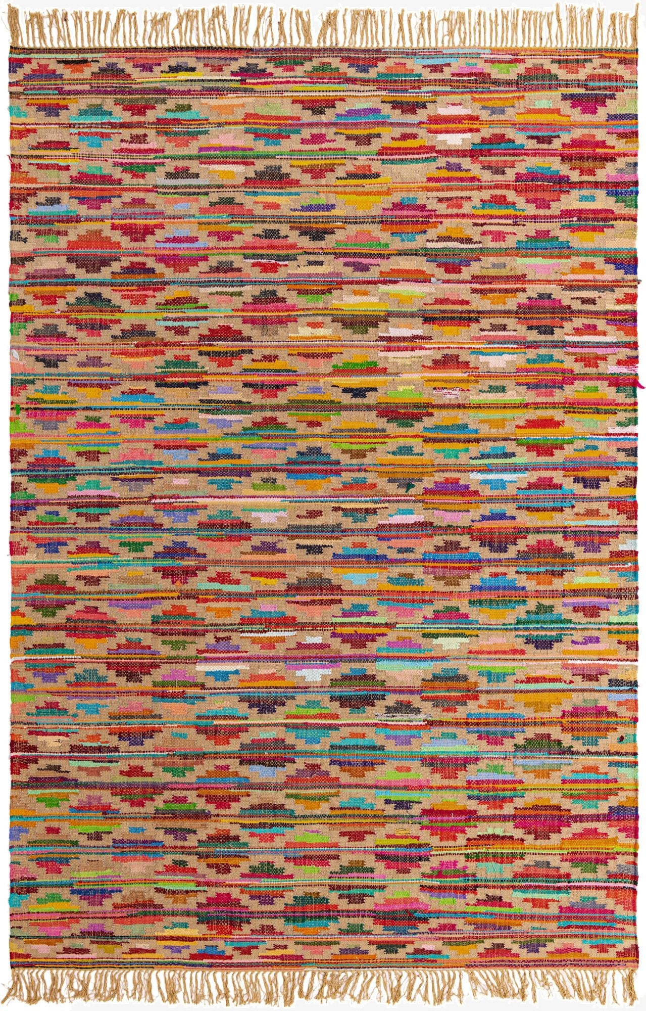 8' x 11'  Hand Woven Chindi Trellis Rug