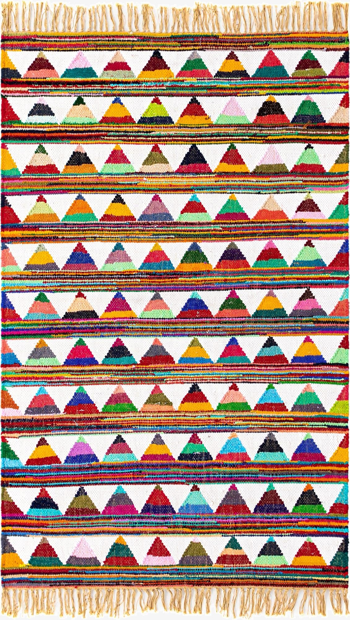 4' 1 x 6' 1  Hand Woven Chindi Trellis Rug