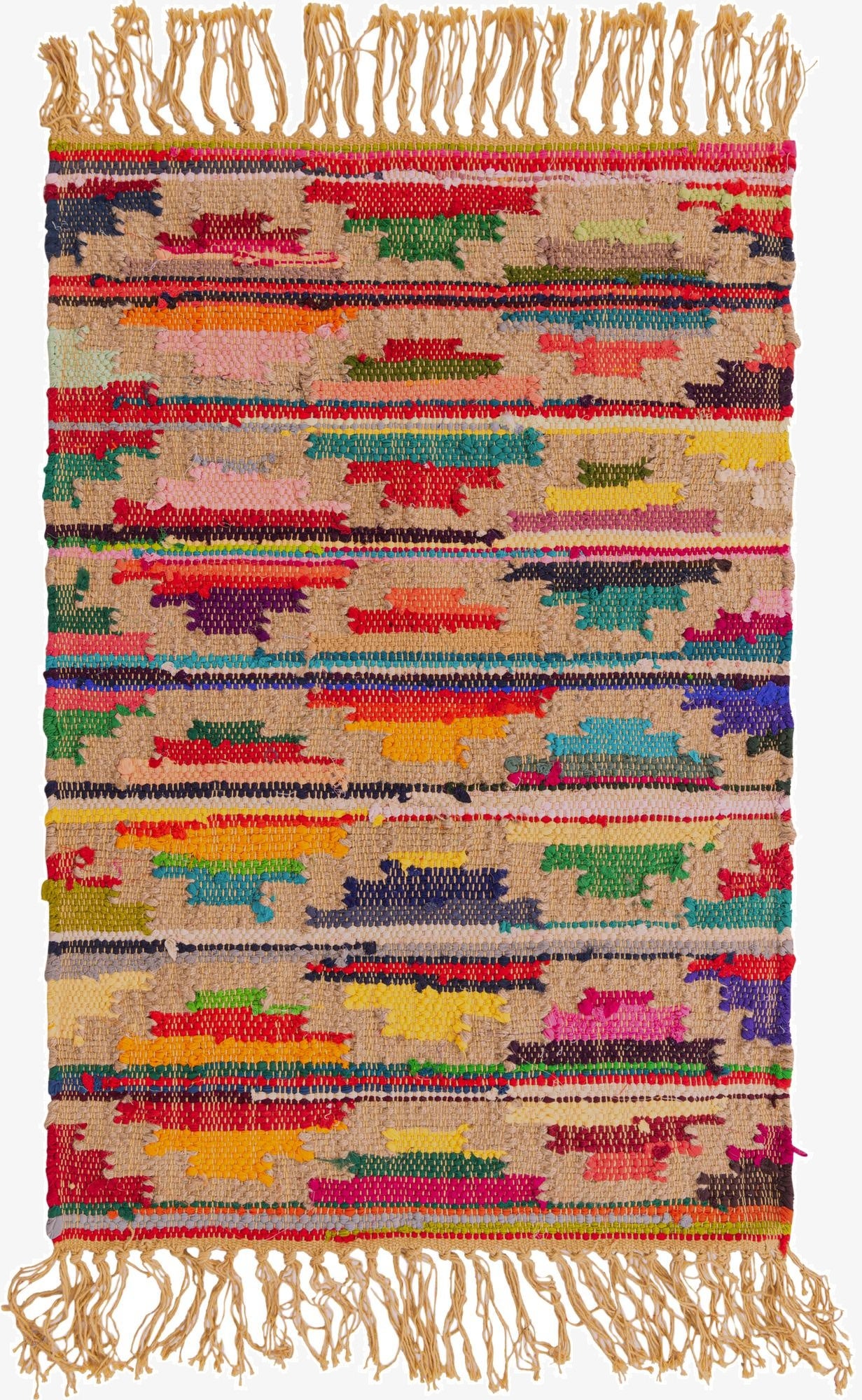 2' x 3' 1  Hand Woven Chindi Trellis Rug