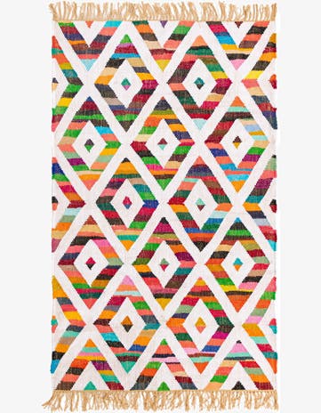 Hand Woven Chindi Trellis Rug