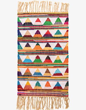 Hand Woven Chindi Trellis Rug