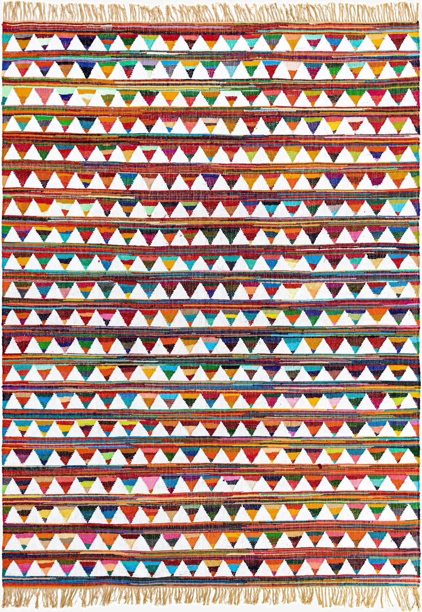 9' x 12'  Hand Woven Chindi Trellis Rug