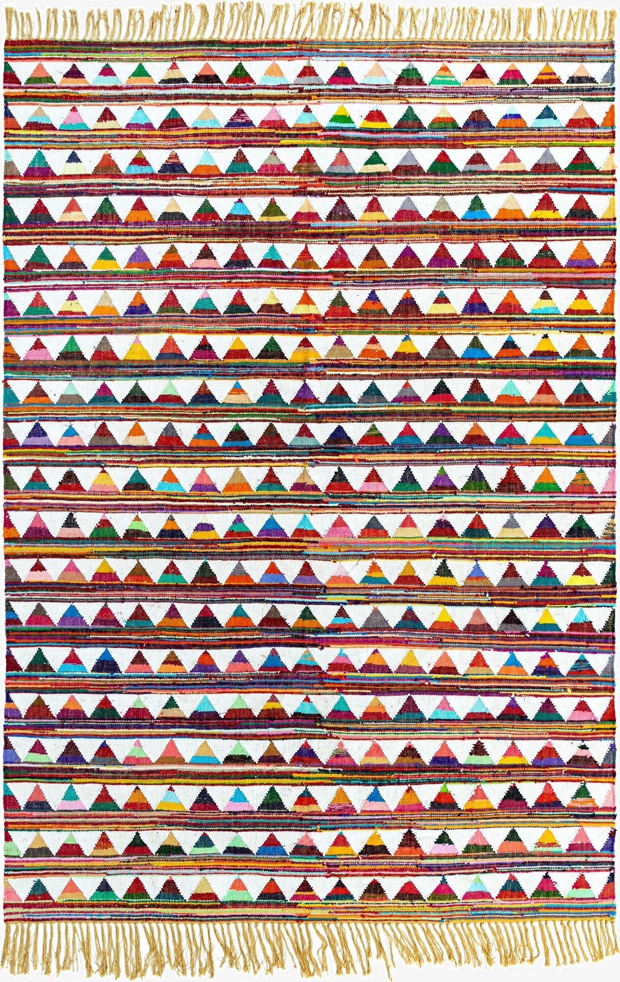 Primary image 8' x 11'  Hand Woven Chindi Trellis Rug