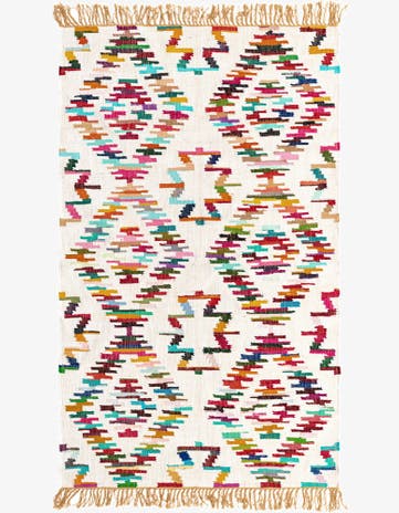 Hand Woven Chindi Trellis Rug