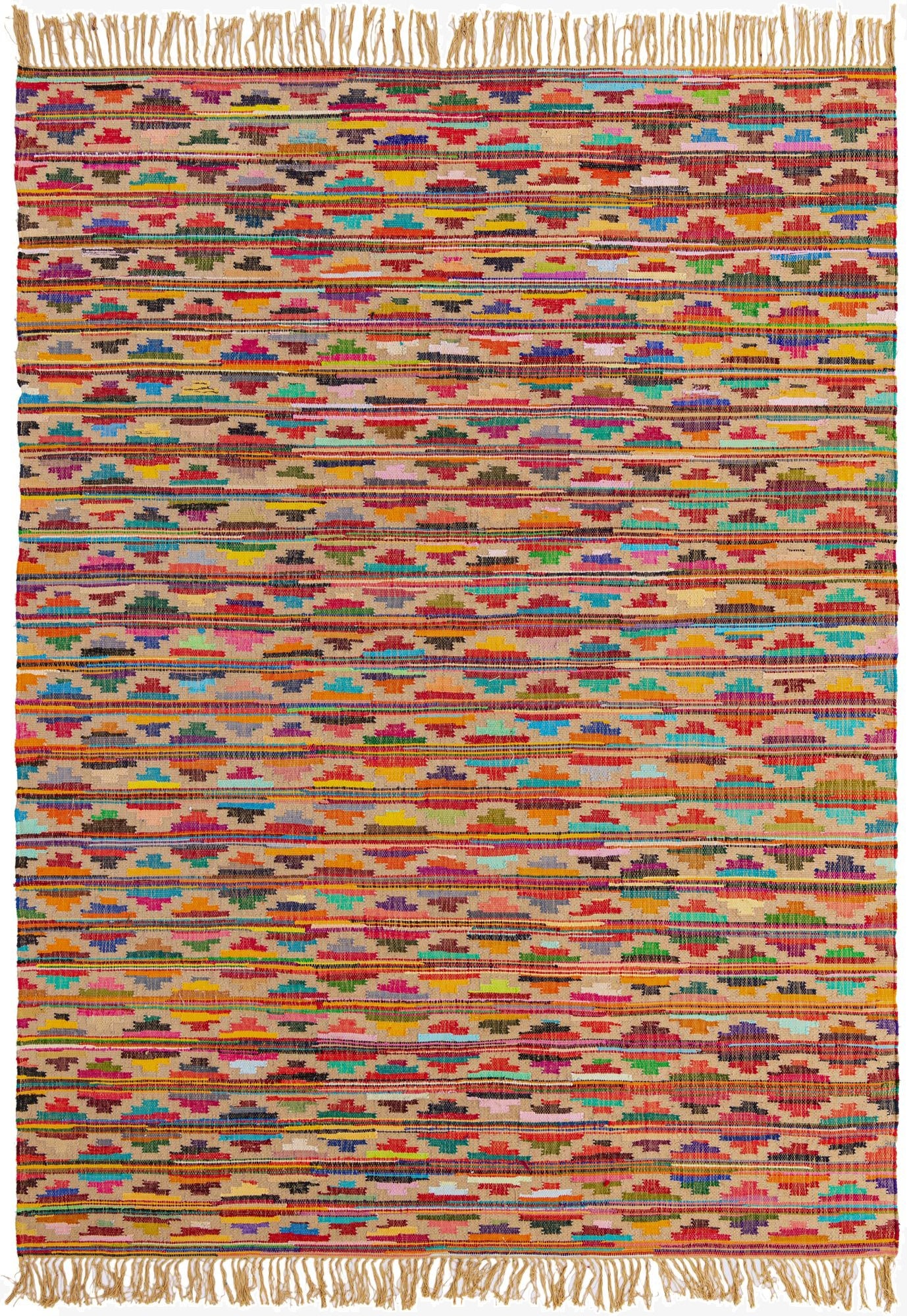 9' x 12'  Hand Woven Chindi Trellis Rug