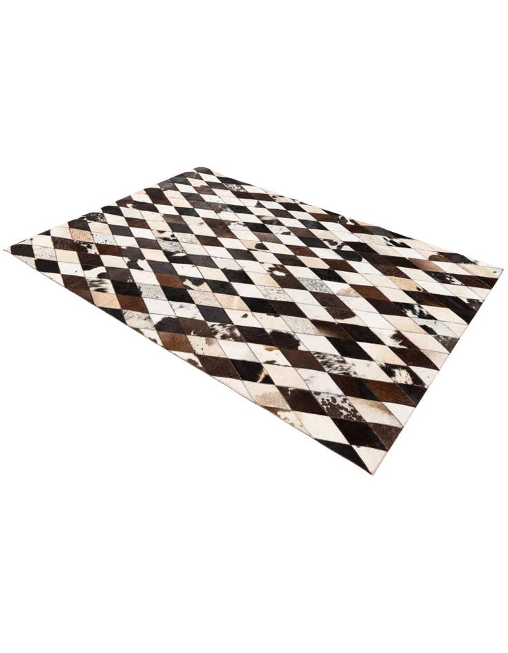 Detail image of 4' 1 x 5' 10 Cowhide & Leather Rug
