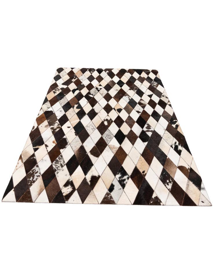 Detail image of 4' 1 x 5' 10 Cowhide & Leather Rug