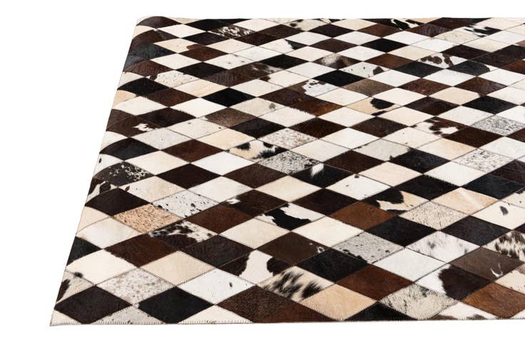 Detail image of 4' 1 x 5' 10 Cowhide & Leather Rug