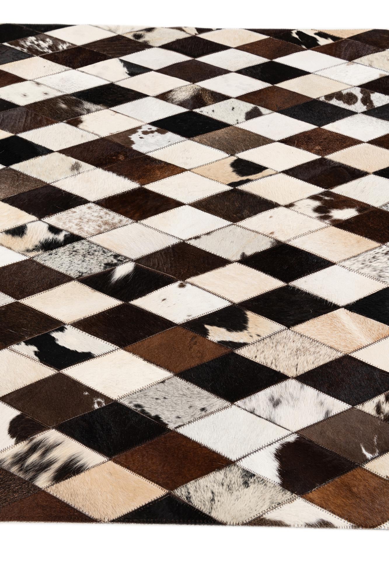 4' 1 x 5' 10 Cowhide & Leather Rug