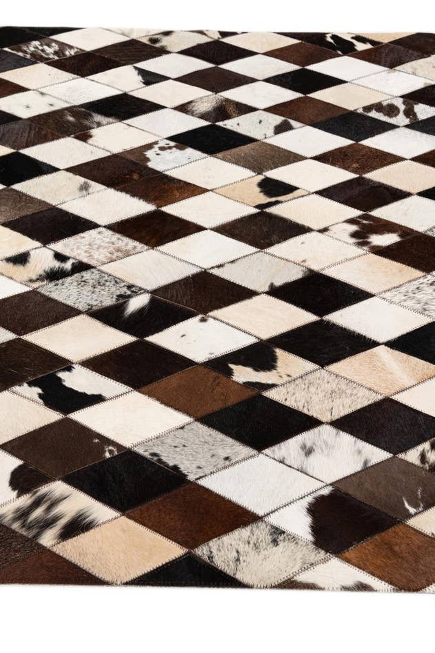 Detail image of 4' 1 x 5' 10 Cowhide & Leather Rug