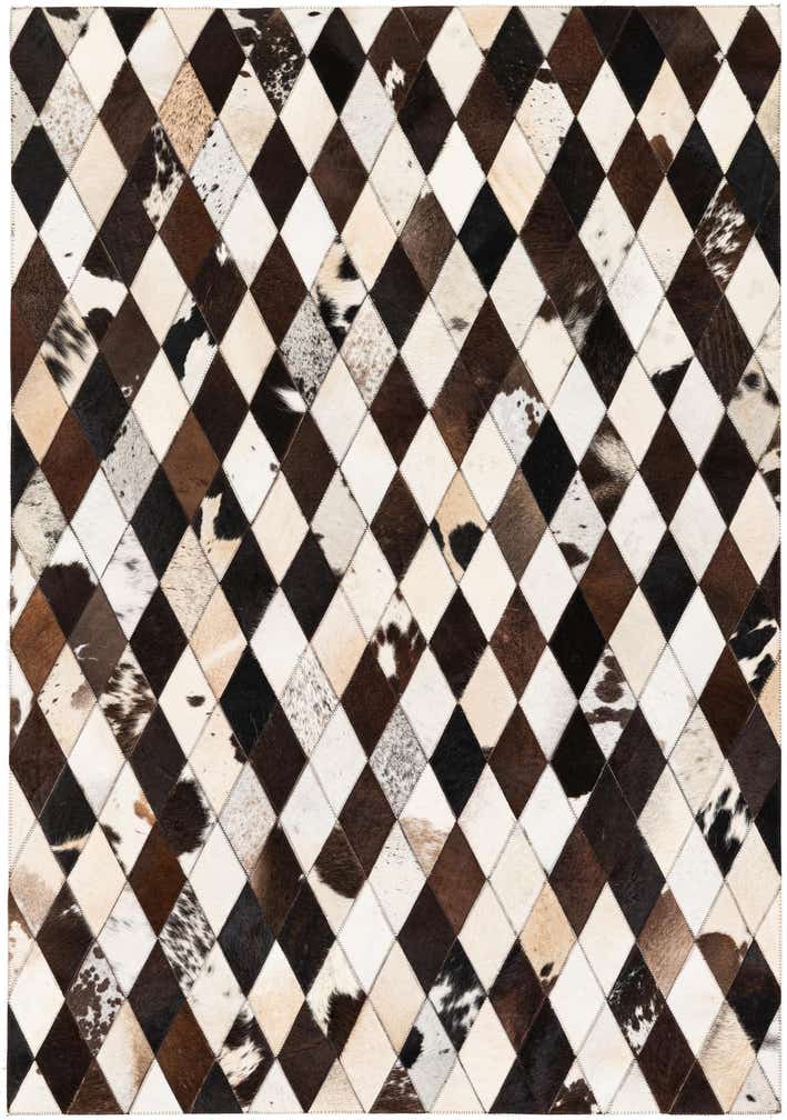 4' 1 x 5' 10 Cowhide & Leather Rug