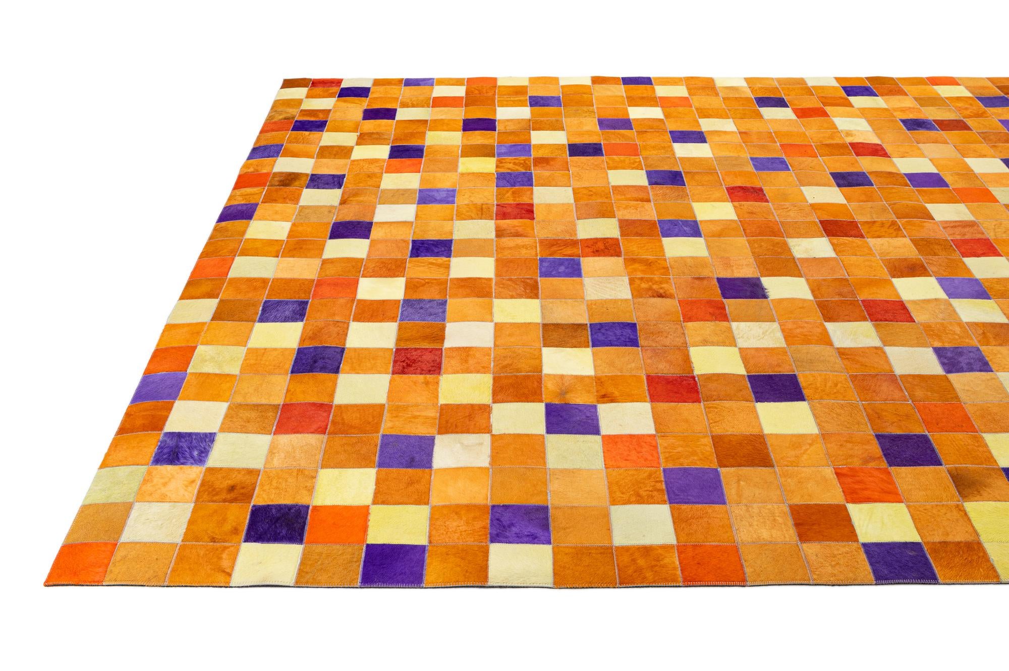8' 9 x 9' 11 Cowhide - Patchwork Rug