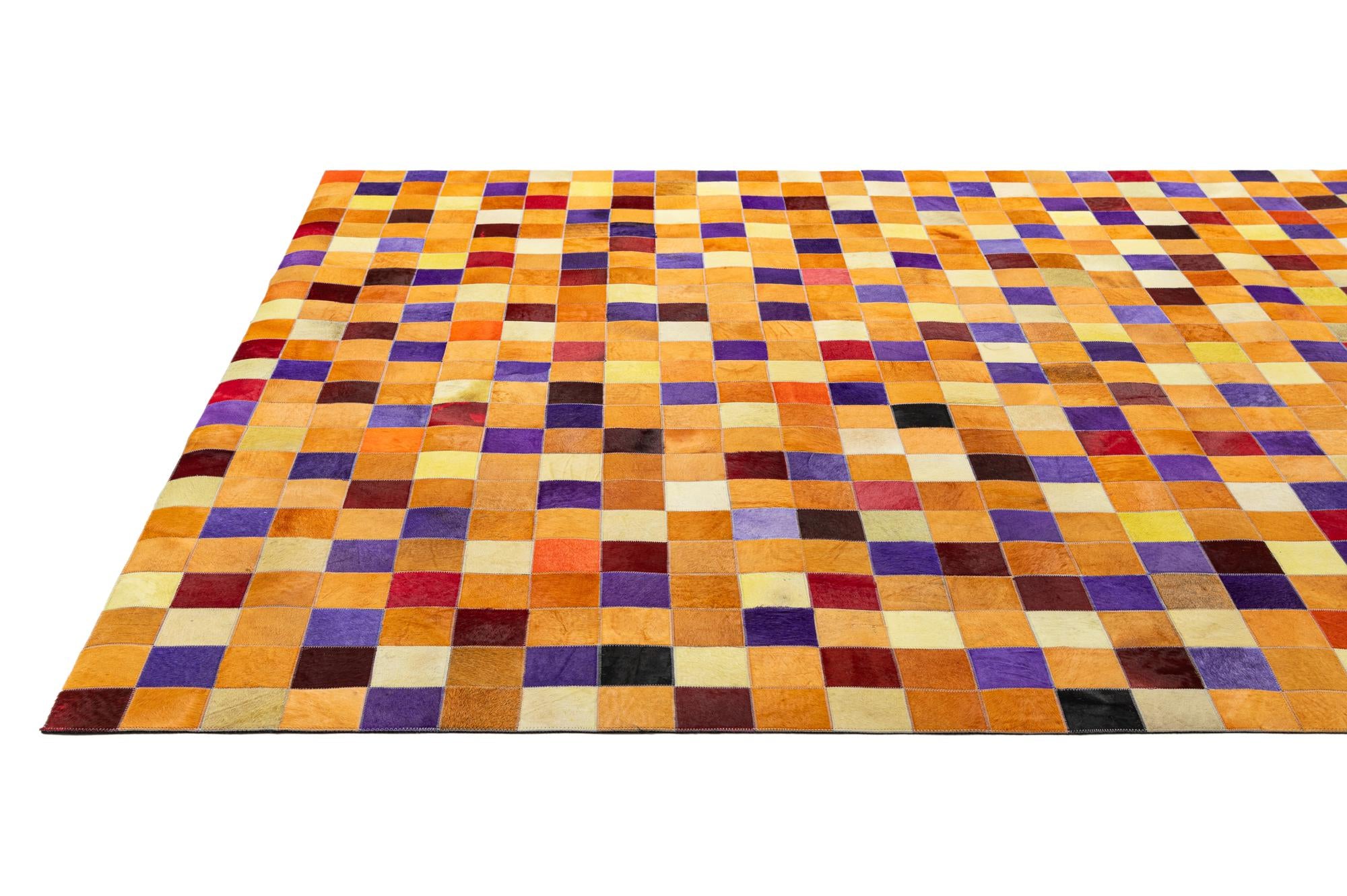 7' 11 x 9' 11 Cowhide - Patchwork Rug