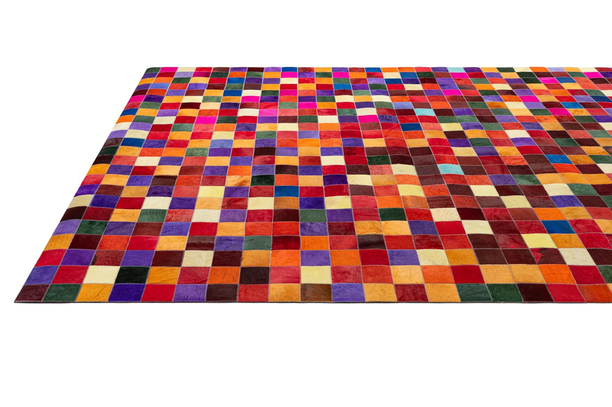 7' 11 x 9' 10 Cowhide - Patchwork Rug