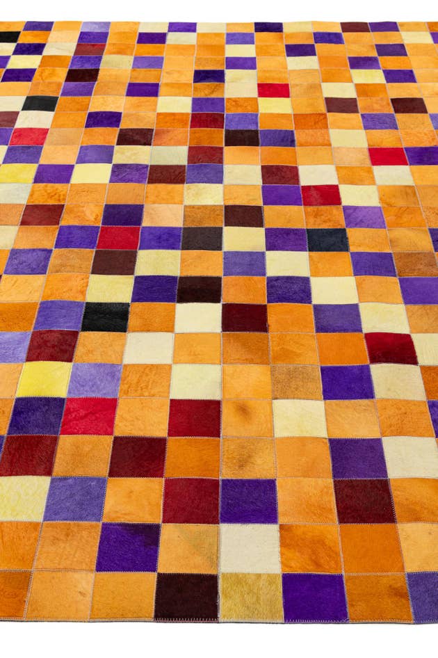 Detail image of 7' 11 x 9' 11 Cowhide - Patchwork Rug