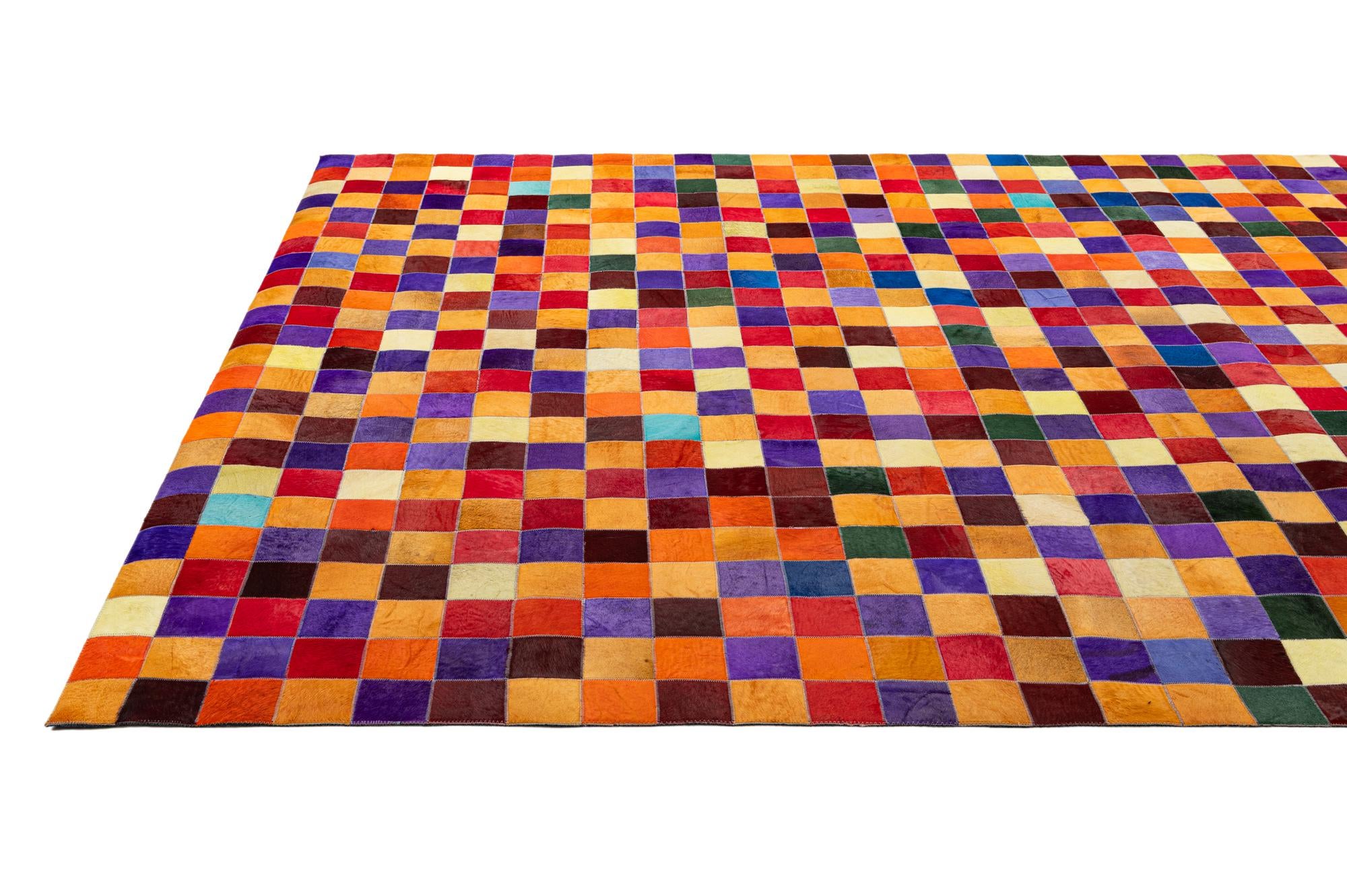 8' x 9' 9 Cowhide - Patchwork Rug