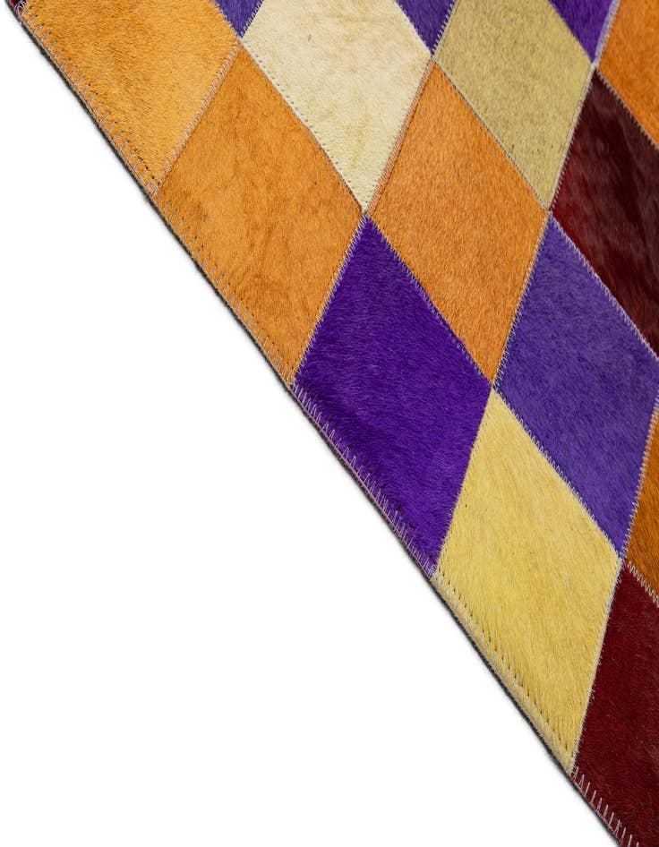 Detail image of 7' 11 x 9' 11 Cowhide - Patchwork Rug