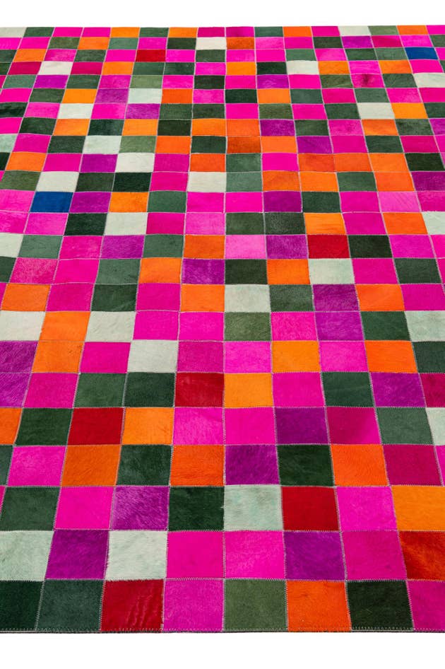 Detail image of 7' 10 x 9' 8 Cowhide - Patchwork Rug