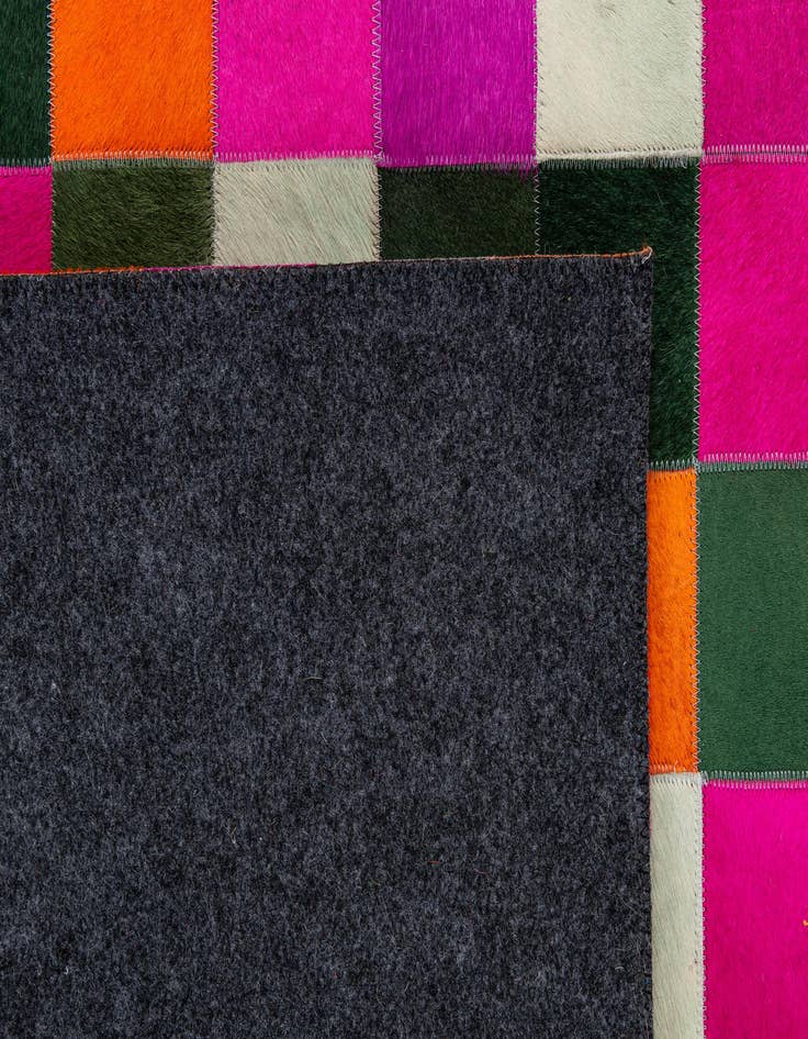 Detail image of 7' 10 x 9' 8 Cowhide - Patchwork Rug