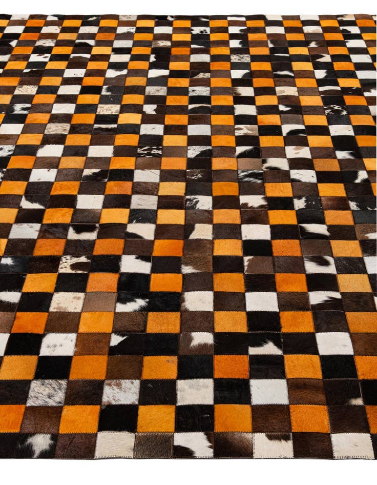 Detail image of 8' 1 x 9' 11 Cowhide - Patchwork Rug