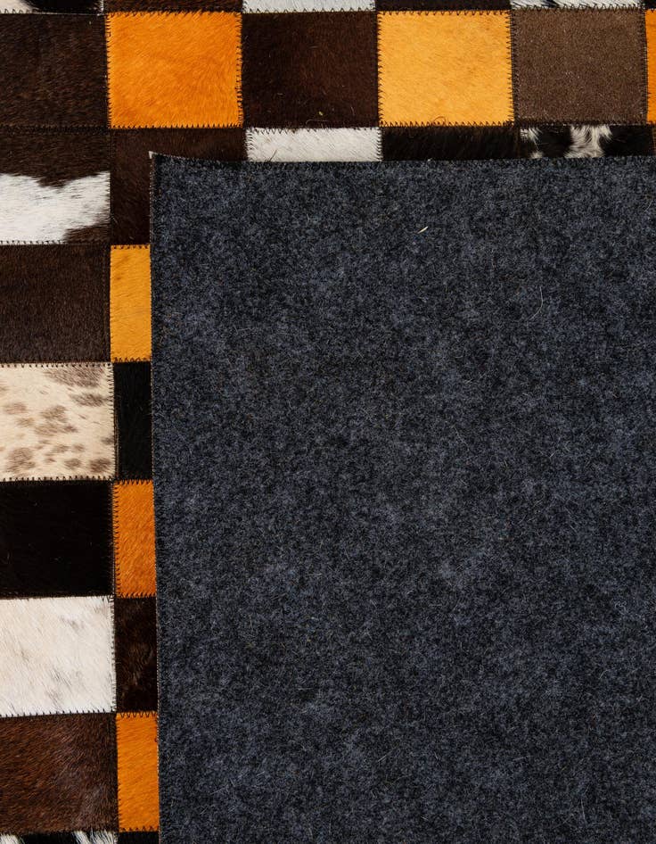 Detail image of 8' 1 x 9' 11 Cowhide - Patchwork Rug