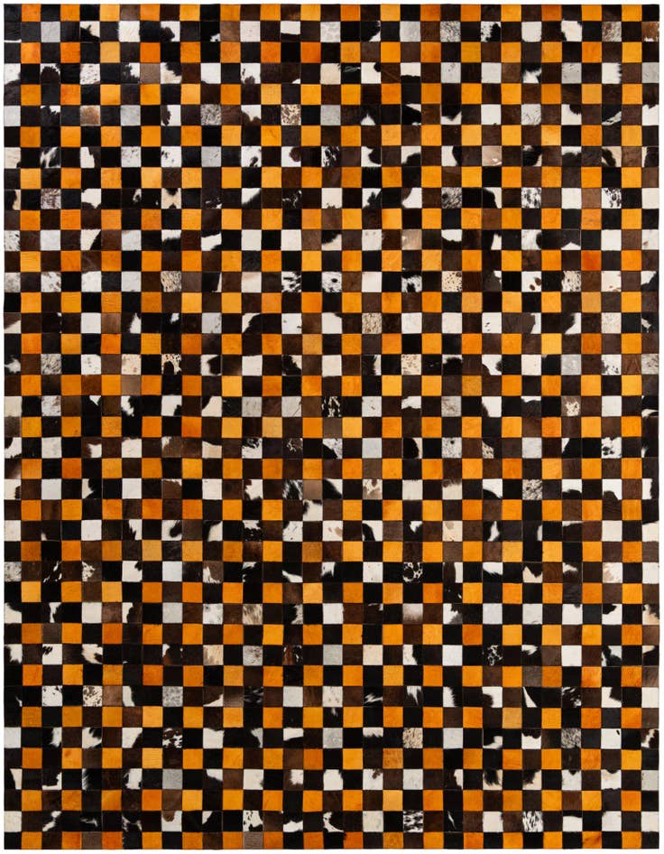 Detail image of 8' 1 x 9' 11 Cowhide - Patchwork Rug