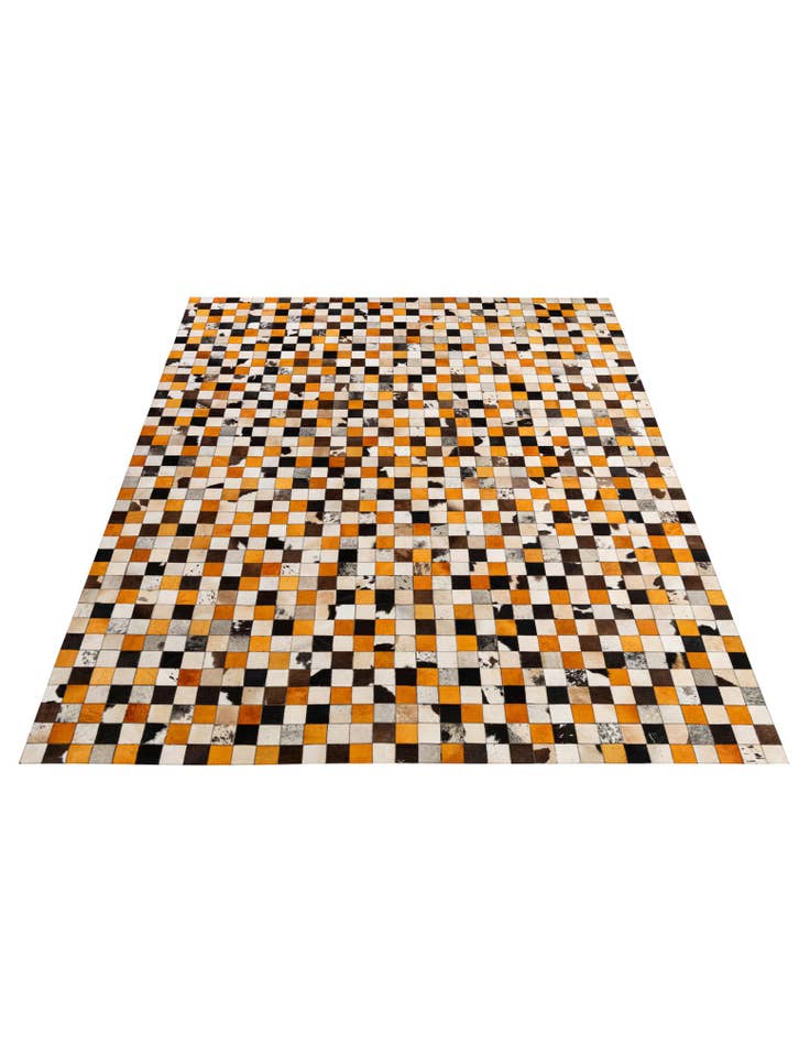 Detail image of 8' 1 x 9' 11 Cowhide - Patchwork Rug